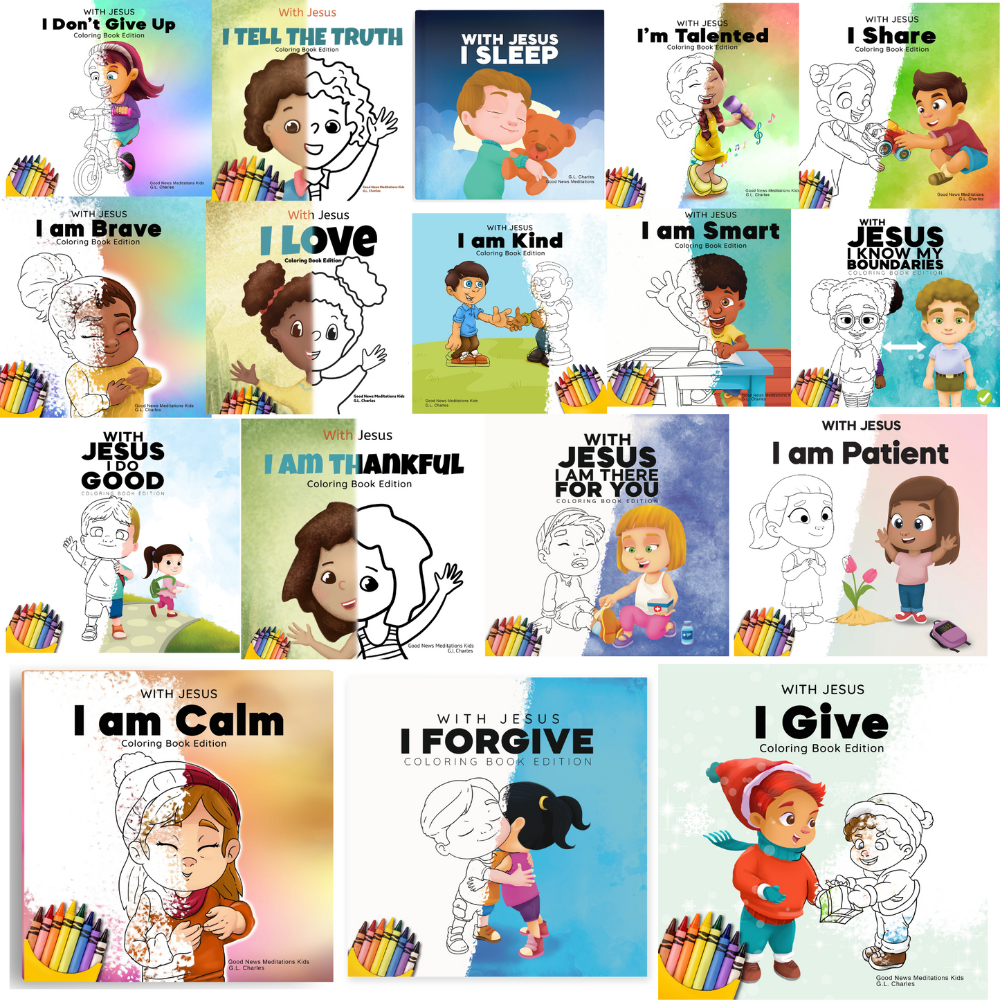Digital Coloring Books Bundle (17 coloring books) - Print Ready - Digital Product - Instant Download - With Jesus Series - With Text