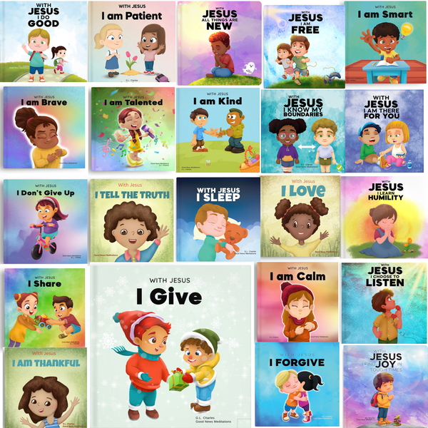 All 22 With Jesus book covers from Series 1 and Series 2