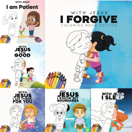 Australia Offer - Digital Coloring Books Bundle (6 coloring books) - Print Ready - Digital Product - Instant Download - With Jesus Series - With Text - Exclusive Discount