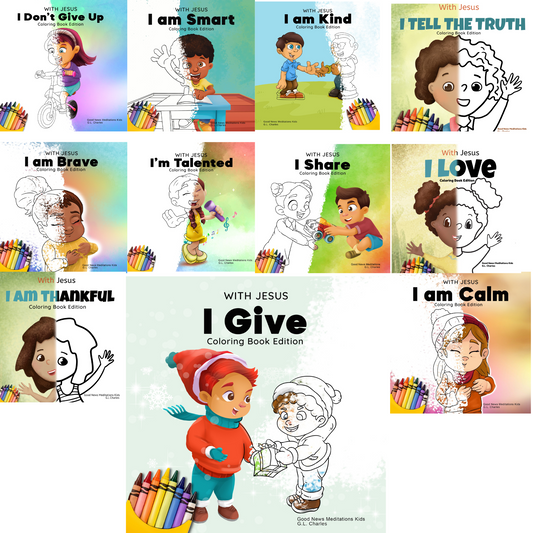 Digital Coloring Books Bundle (11 coloring books) - Print Ready - Digital Product - Instant Download - With Jesus Series - With Text